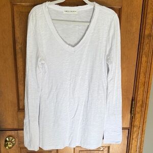 Arcadia Classic White Long Sleeve V-Neck Top